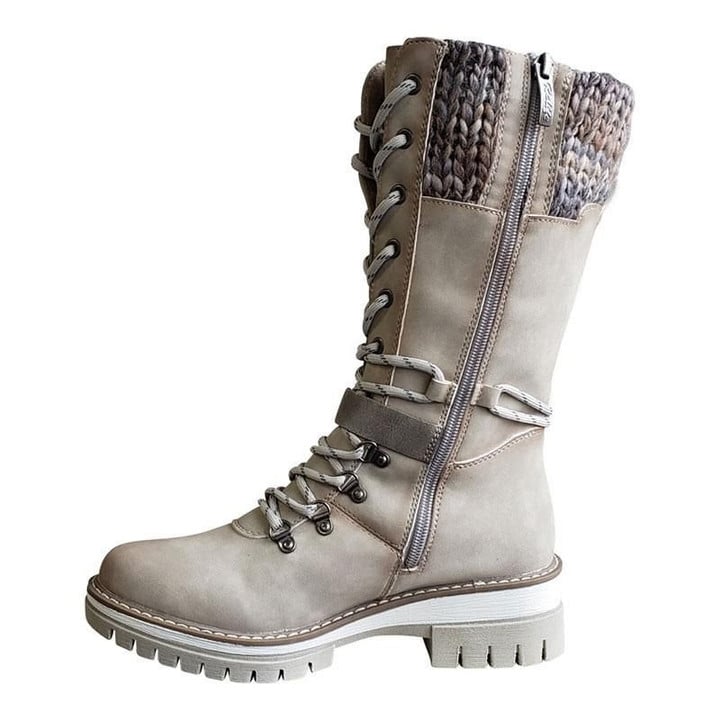 ✈Acheter 2 articles livraison gratuite✈bottes pour femmes tricotées avec boucle en dentelle