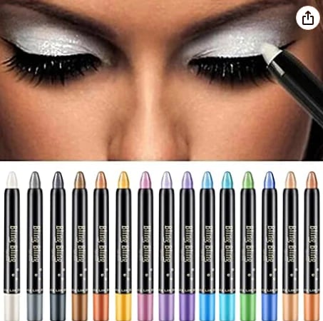 🔥ACHETEZ-EN 1, OBTENEZ-EN 1🔥 15 crayons de fard à paupières surligneurs de couleurs, stylo eye-liner à paillettes