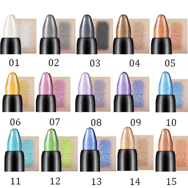 🔥ACHETEZ-EN 1, OBTENEZ-EN 1🔥 15 crayons de fard à paupières surligneurs de couleurs, stylo eye-liner à paillettes