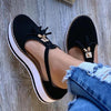 Women's Leather Fringed Platform Mary Jane Flat Shoes